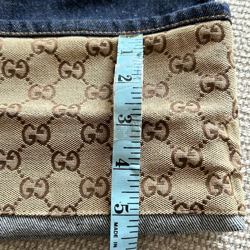 - Gucci GG Pattern Cuff Jeans Dark Blue Camel * these are authentic* - Picture 9 of 9